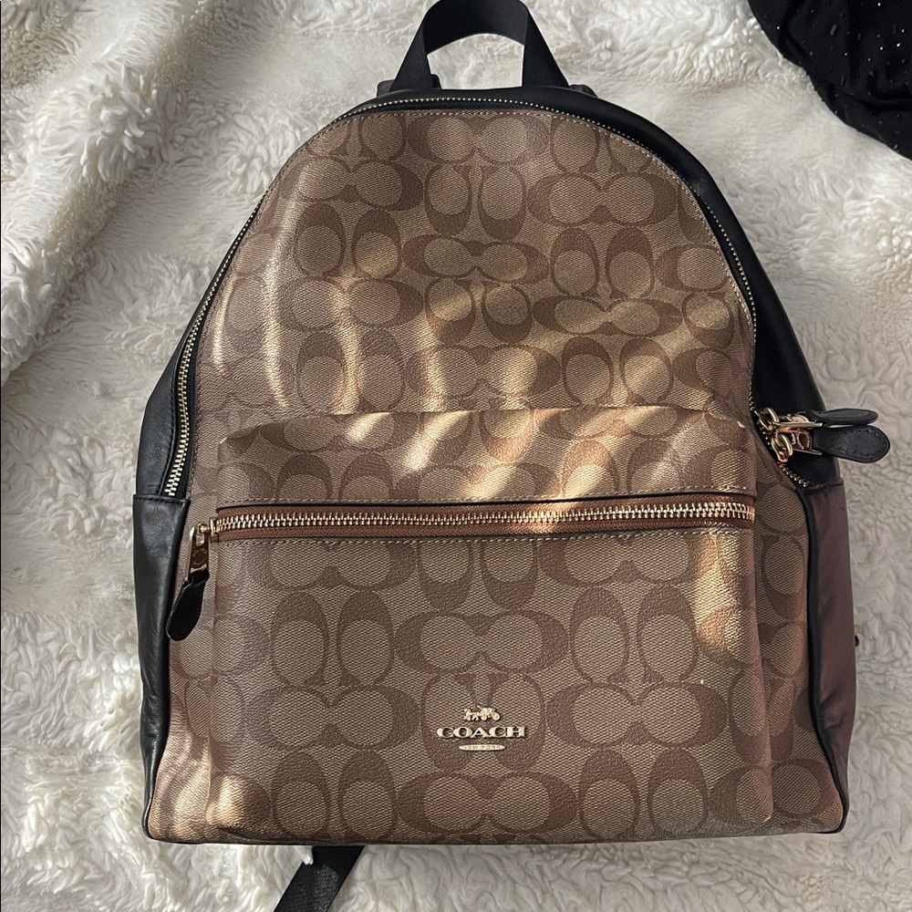 Coach Brown and Black Backpack